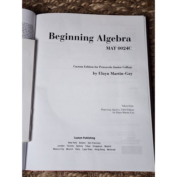 Beginning Algebra Custom Edition for Pensacola Junior College With CD - Picture 4 of 13